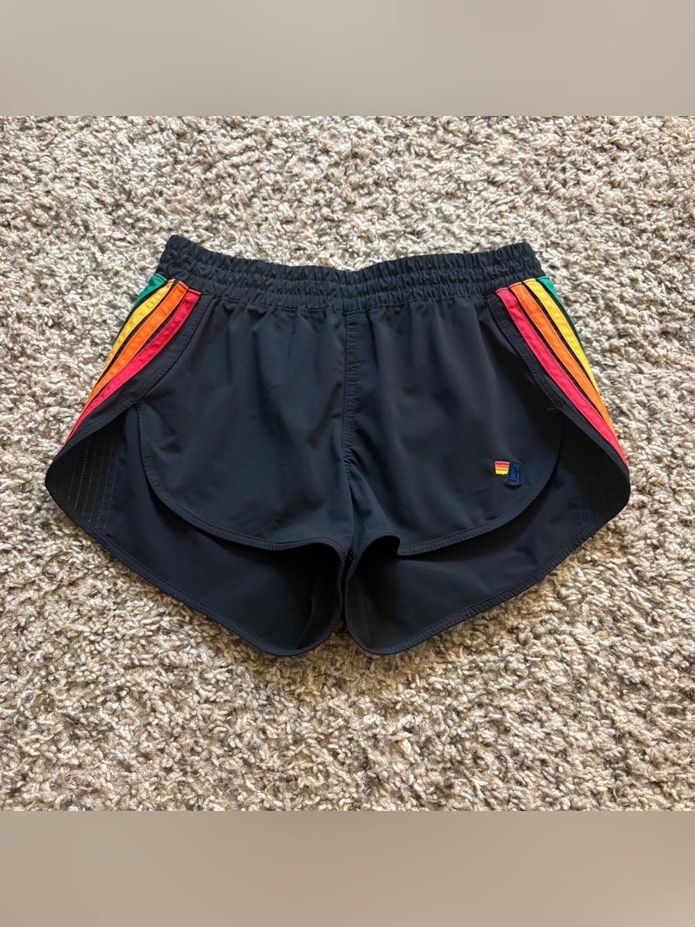 Aviator Nation 5 Stripe Flex Jogger Short in Black Size Women’s XS